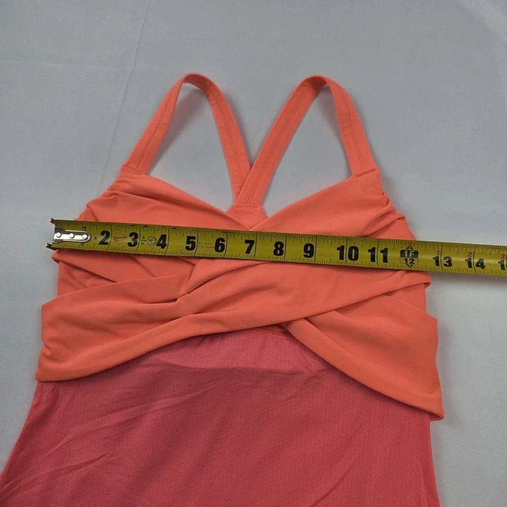 Lululemon Tank Top Womens 6 Pink Orange Built In Bra Colorblock Yoga Athletic